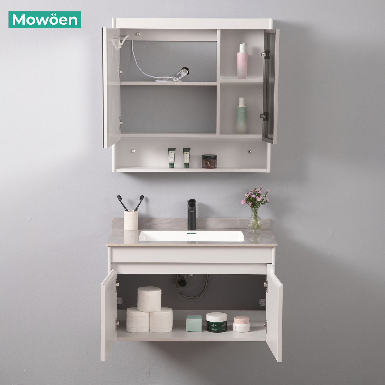 Tủ Lavabo Nhựa PVC Mowoen MW2805-80