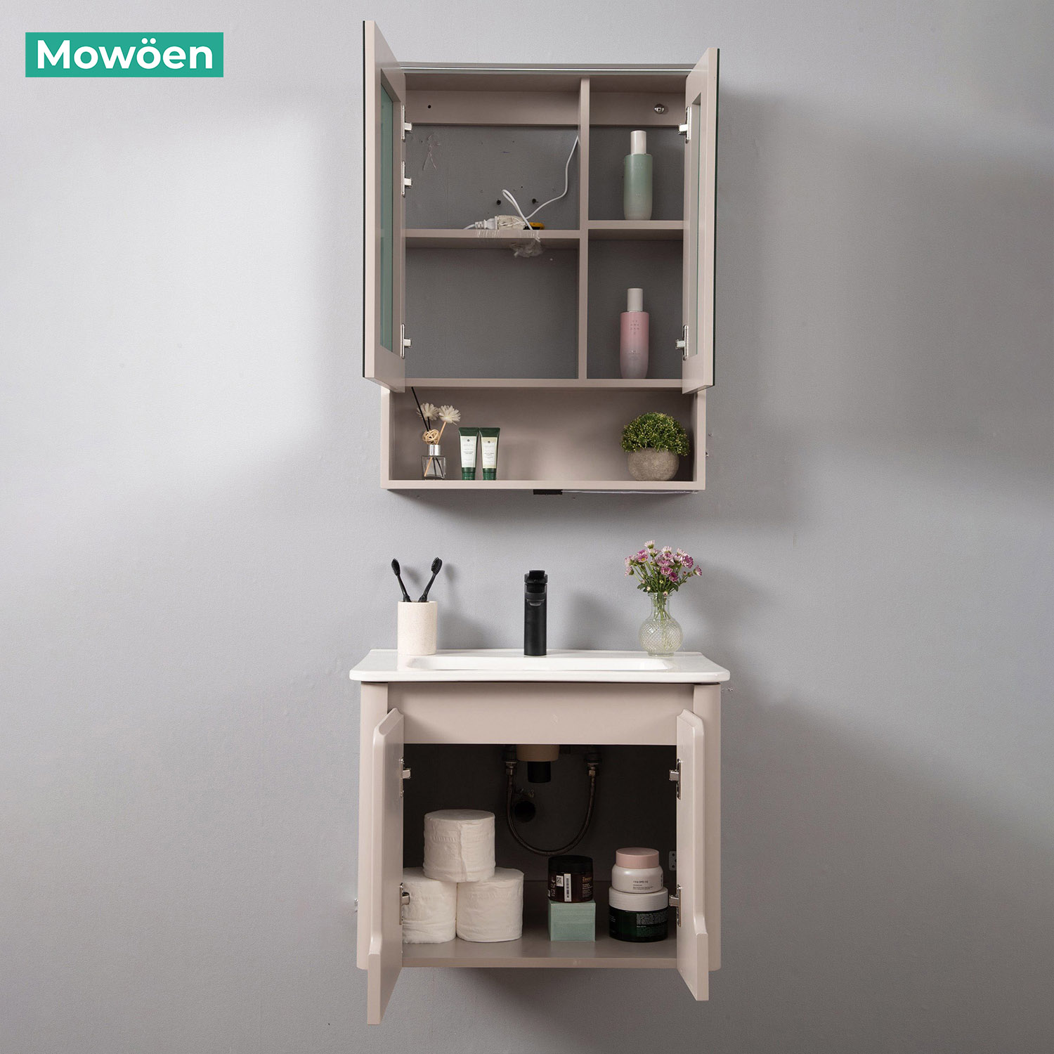 Tủ Lavabo Nhựa PVC Mowoen MW2807-60