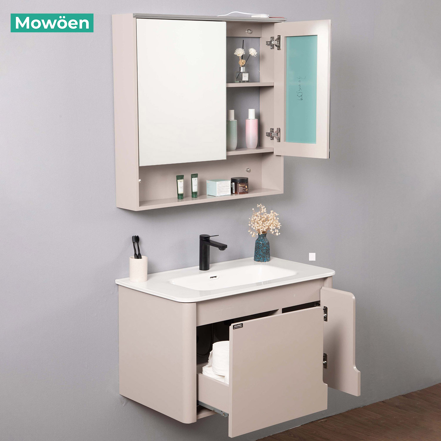 Tủ Lavabo Nhựa PVC Mowoen MW2807-80