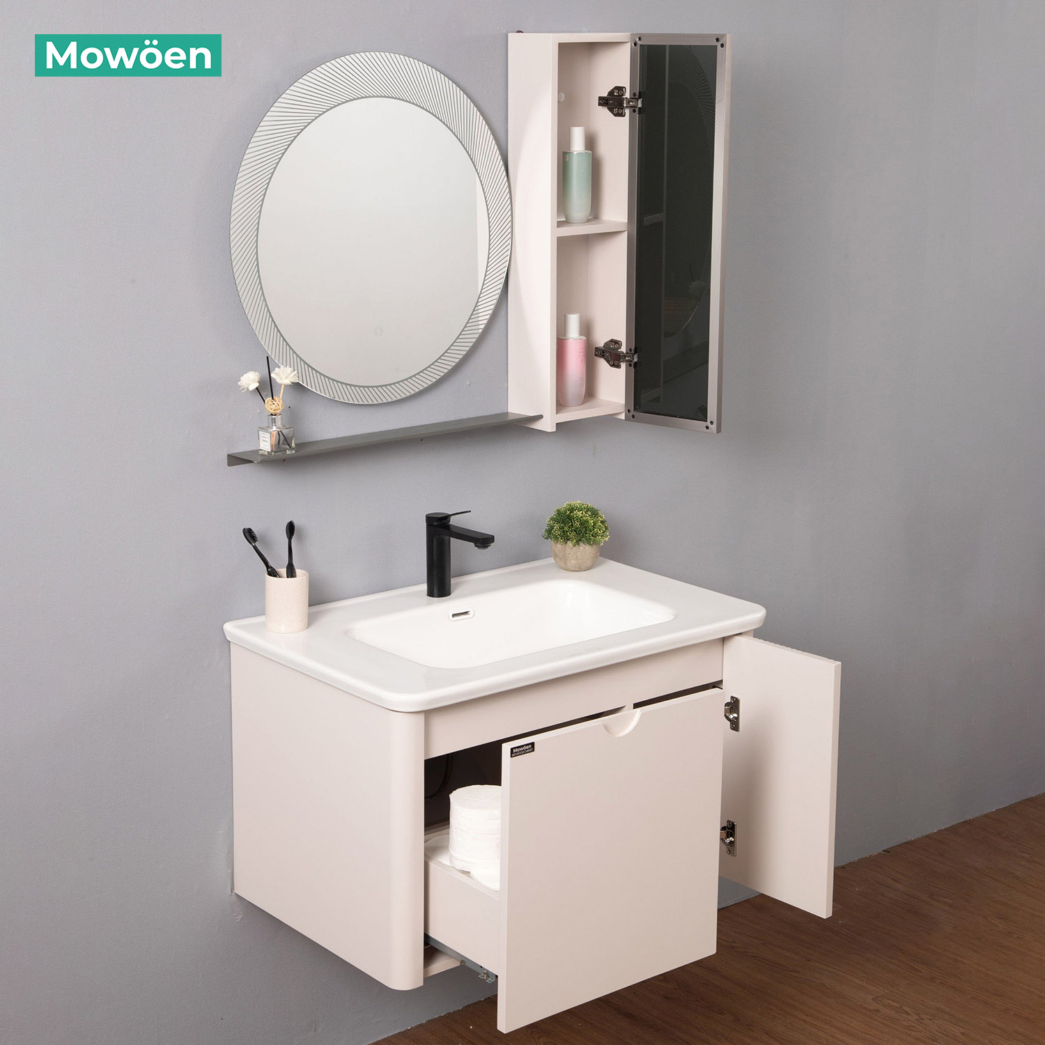 Tủ Lavabo Nhựa PVC Mowoen MW2811-80