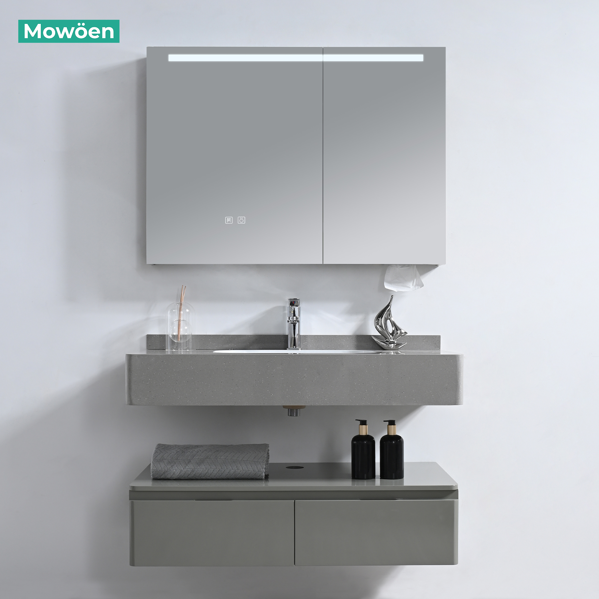 Tủ Lavabo Nhựa PVC Mowoen MW2826-100
