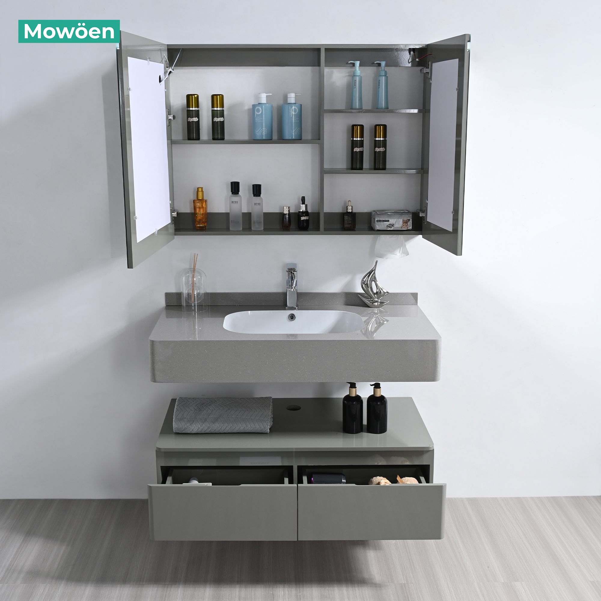 Tủ Lavabo Nhựa PVC Mowoen MW2826-100