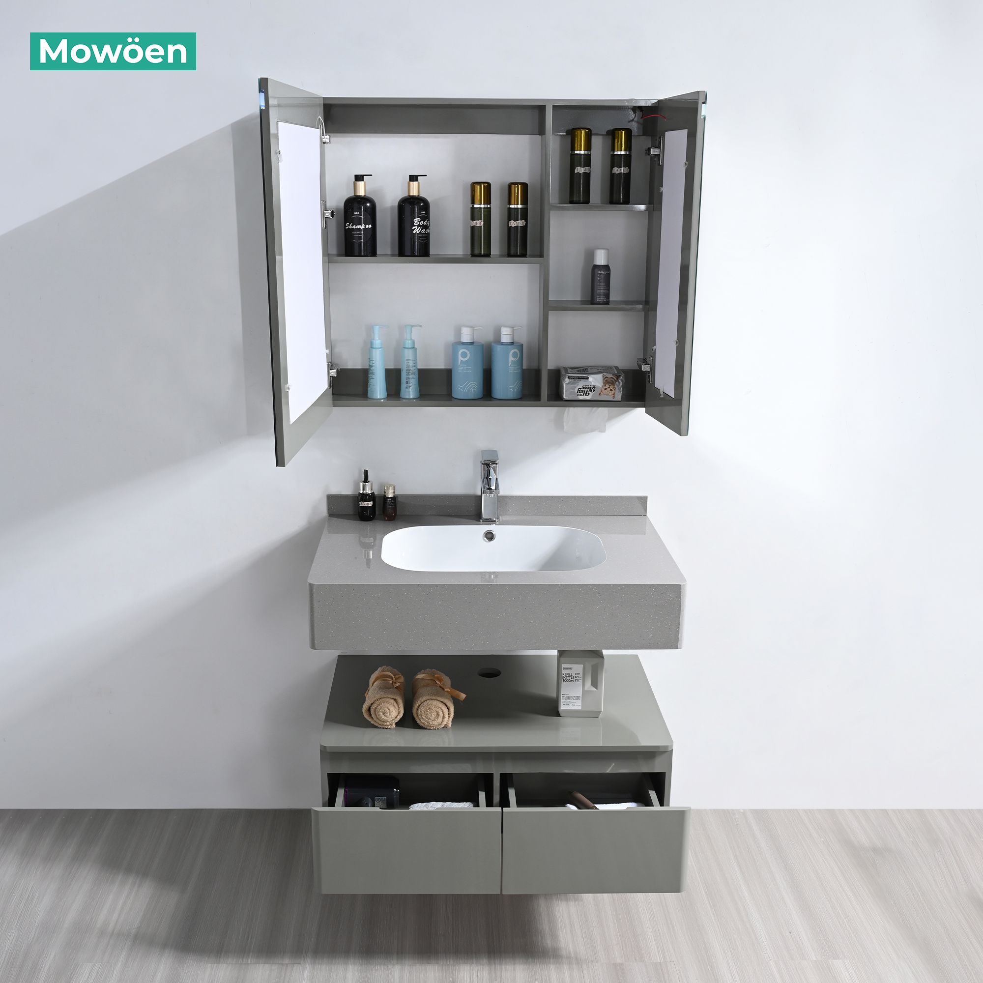 Tủ Lavabo Nhựa PVC Mowoen MW2826-80