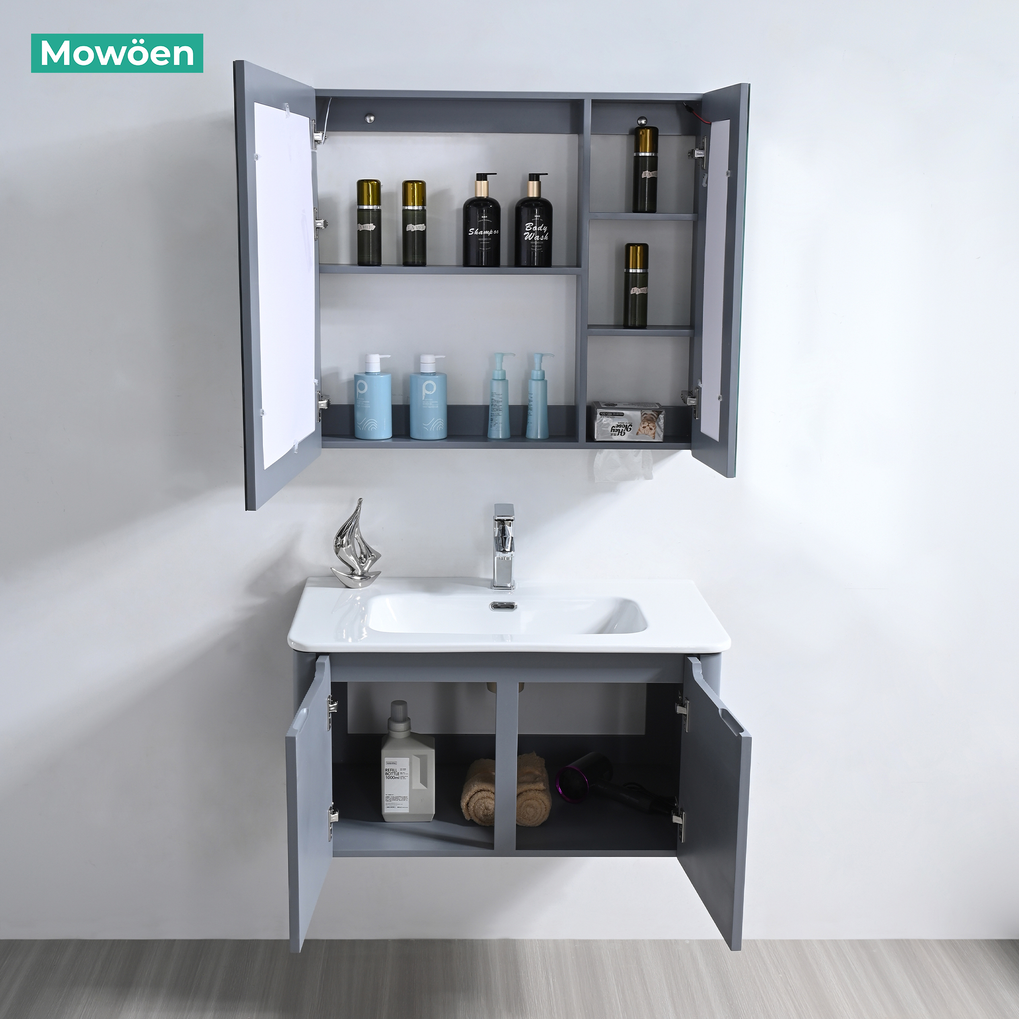 Tủ Lavabo Nhựa PVC Mowoen MW2828-80