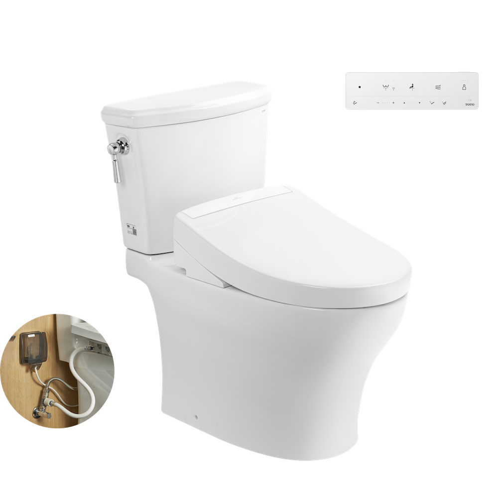 Bồn cầu 2 khối TOTO CS986GW25 nắp rửa điện tử WASHLET S5 TCF34461GAA