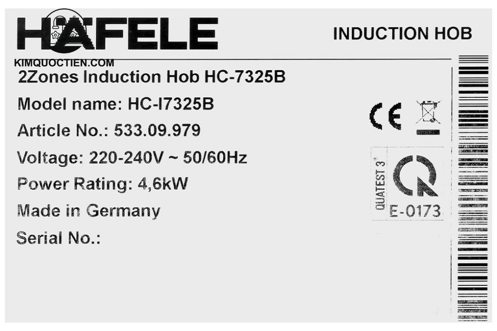 Bếp từ đôi âm Hafele HC-I7325B (533.09.979)