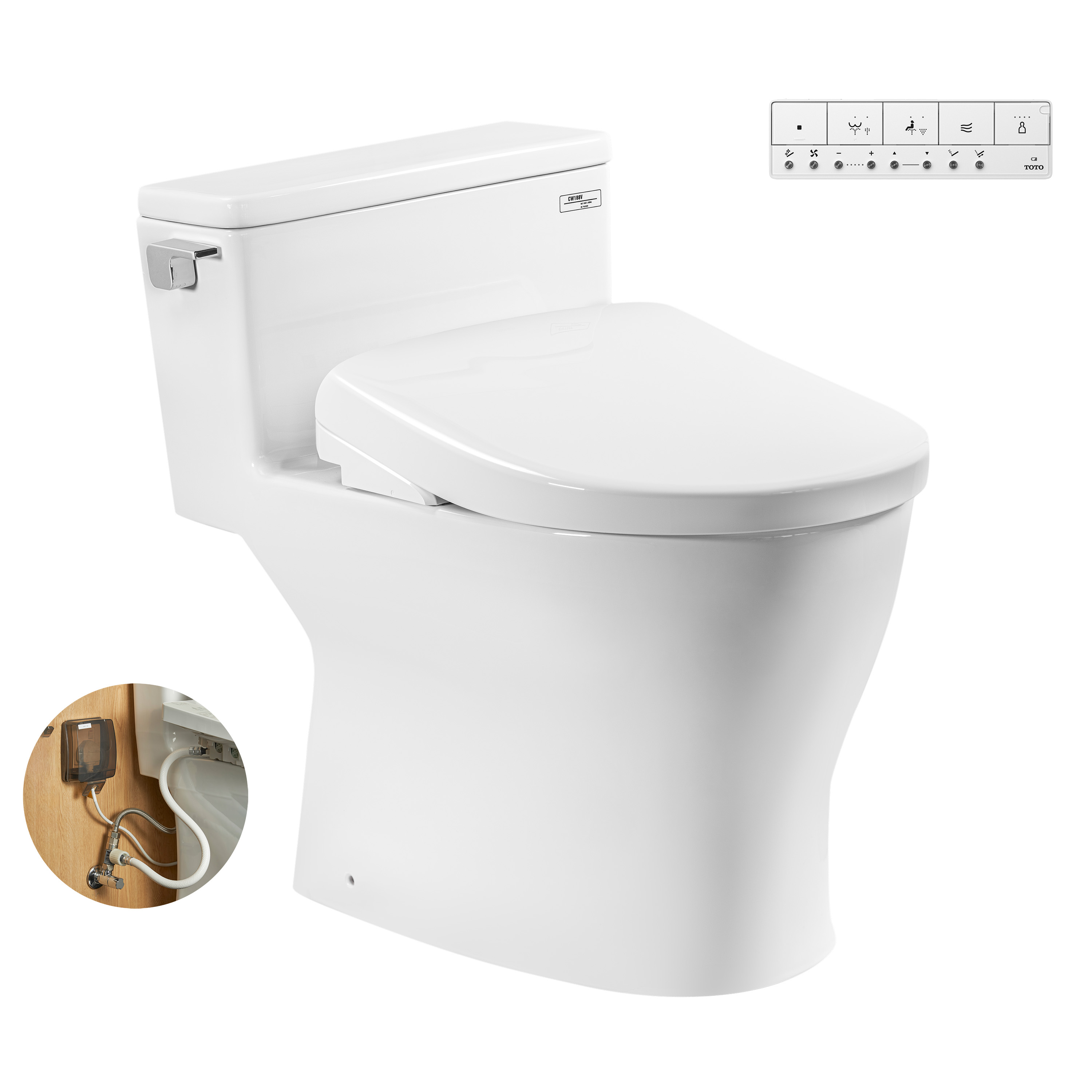 Bồn cầu 1 khối TOTO MS188VKW23 nắp rửa điện tử WASHLET S7 TCF47360GAA