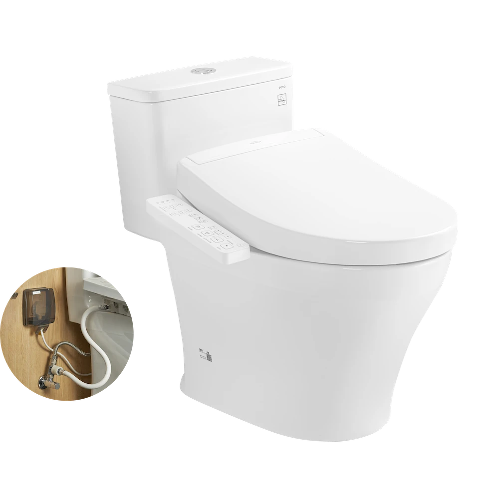 Bồn cầu 1 khối TOTO MS857DW24 nắp rửa điện tử WASHLET S2 TCF33461GAA