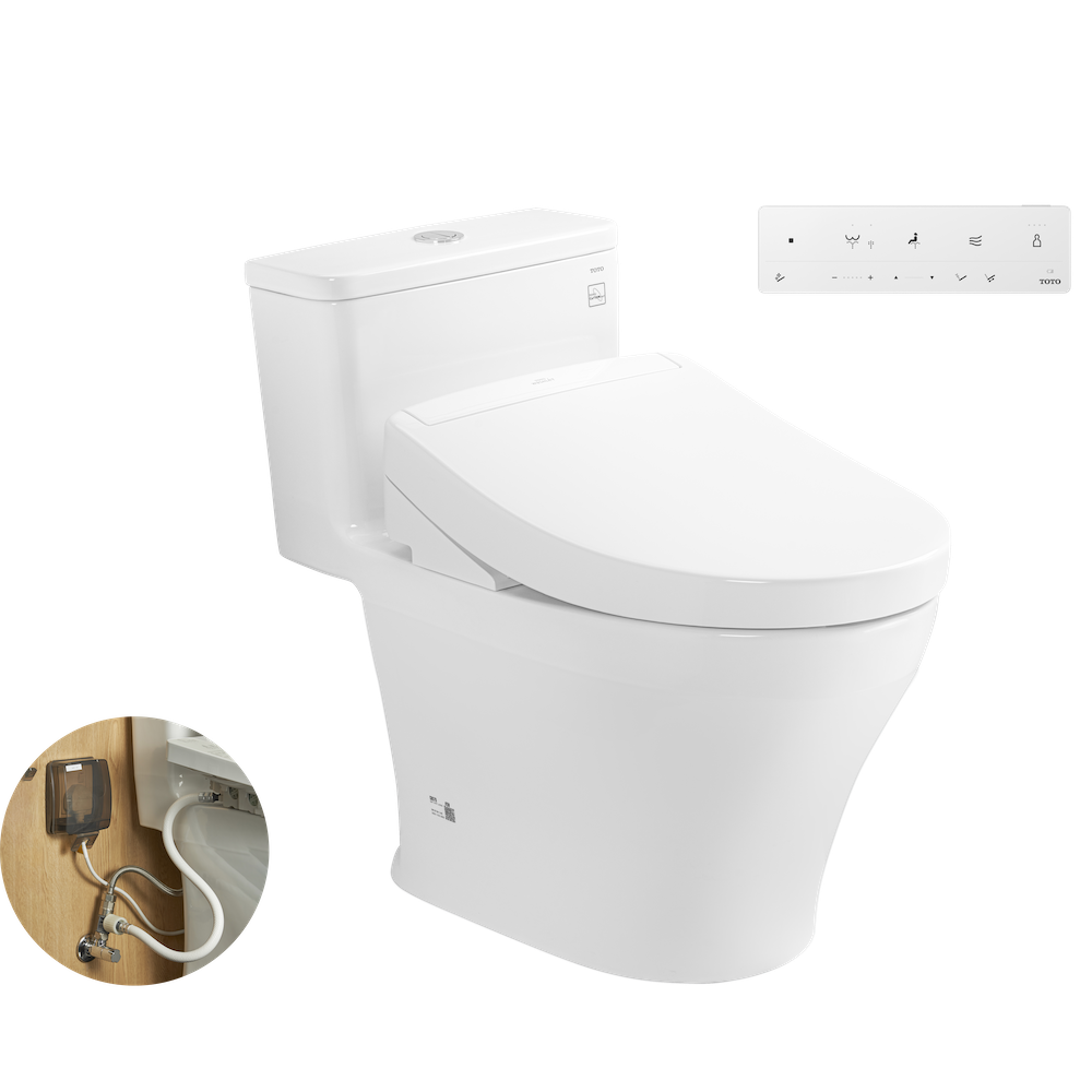 Bồn cầu 1 khối TOTO MS857DW25 nắp rửa điện tử WASHLET S5 TCF34461GAA