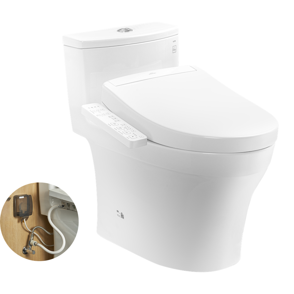 Bồn cầu 1 khối TOTO MS885DW24 nắp rửa điện tử WASHLET S2 TCF33461GAA
