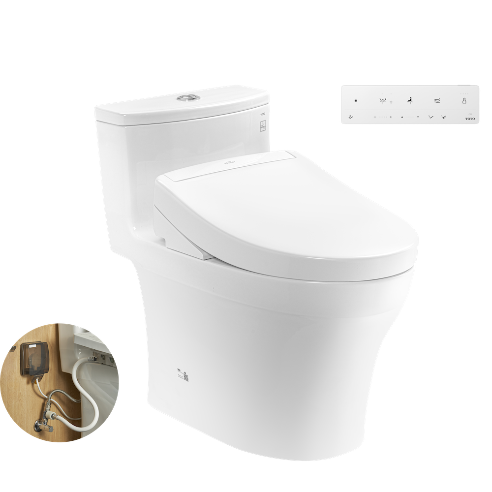 Bồn cầu 1 khối TOTO MS885DW25 nắp rửa điện tử WASHLET S5 TCF34461GAA