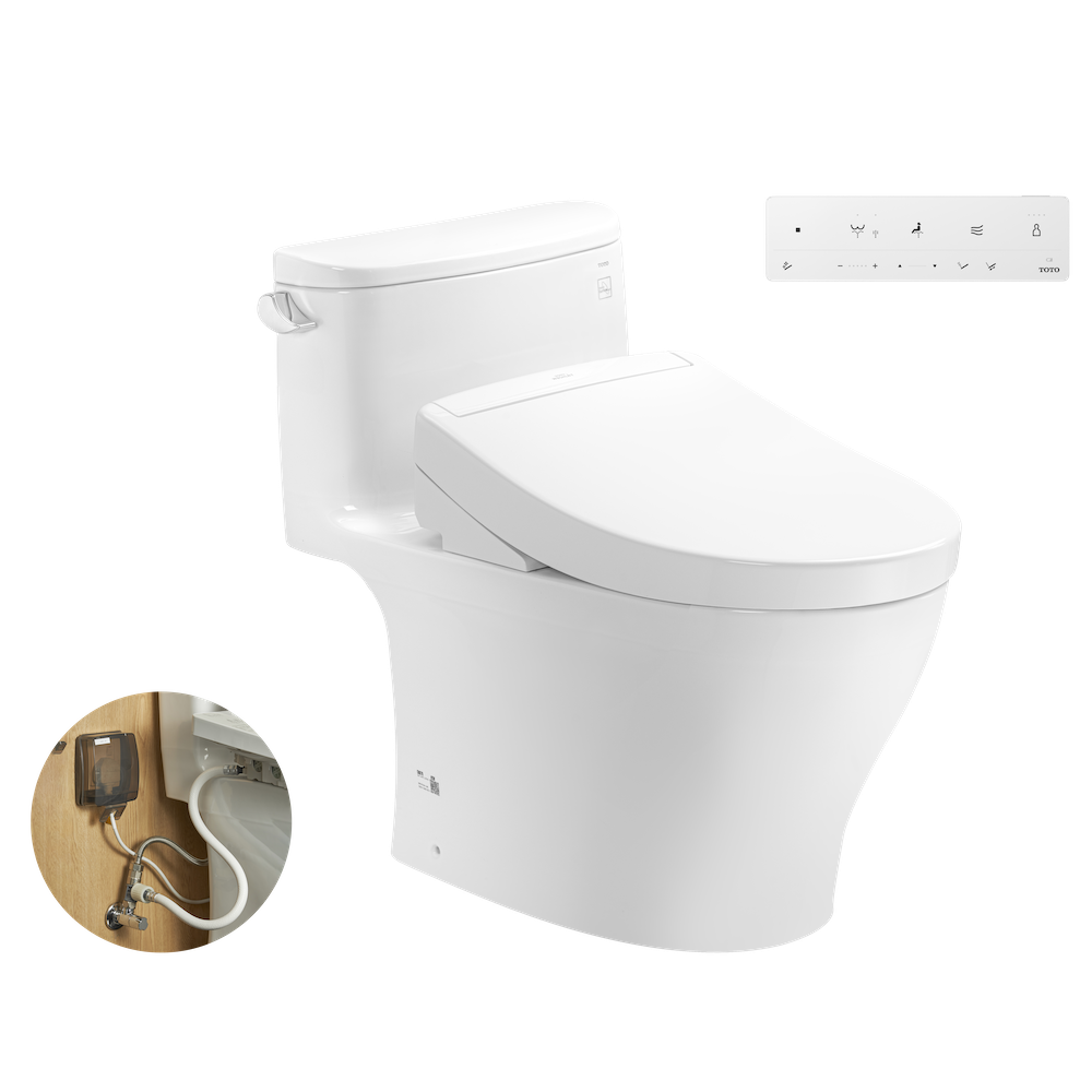 Bồn cầu 1 khối TOTO MS887RW25 nắp rửa điện tử WASHLET S5 TCF34461GAA