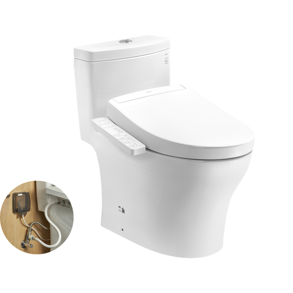 Bồn cầu 1 khối TOTO MS889DRW24 nắp rửa điện tử WASHLET S2 TCF33461GAA