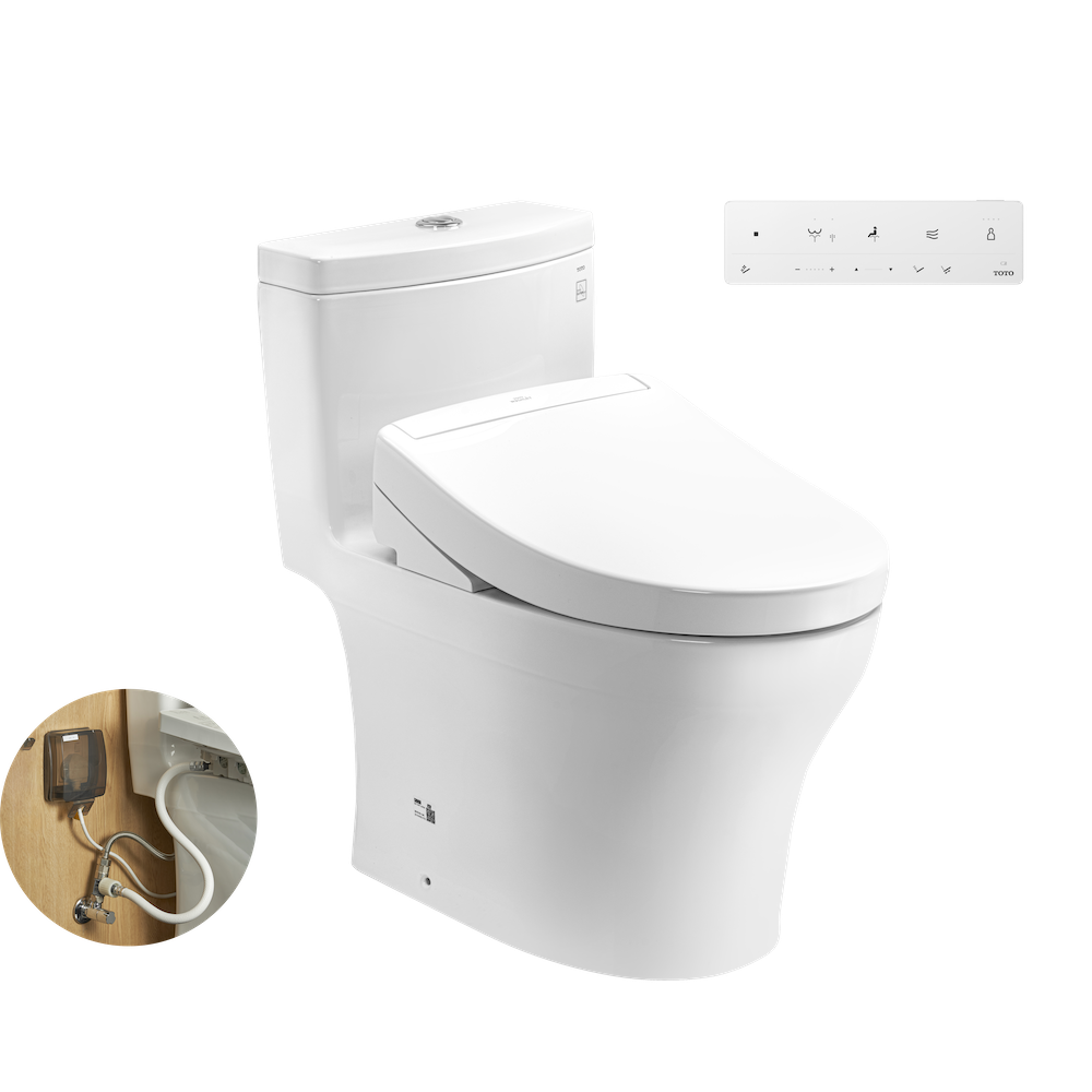Bồn cầu 1 khối TOTO MS889DRW25 nắp rửa điện tử WASHLET S5 TCF34461GAA