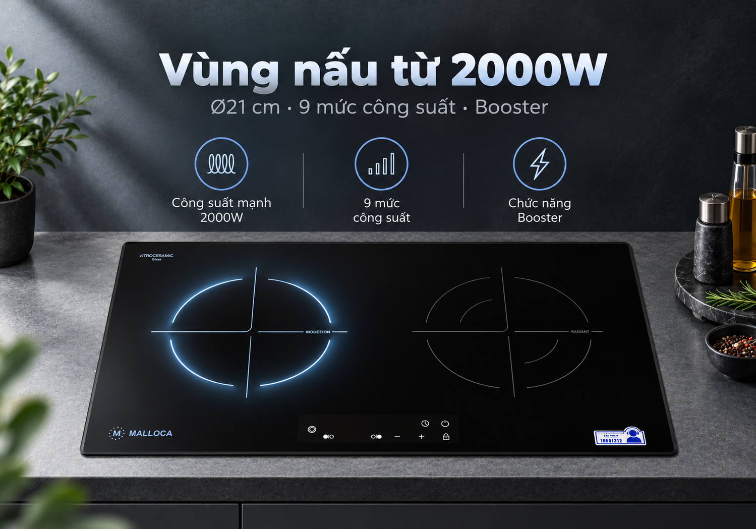 Bếp kết hợp từ và hồng ngoại Malloca MH7311IR