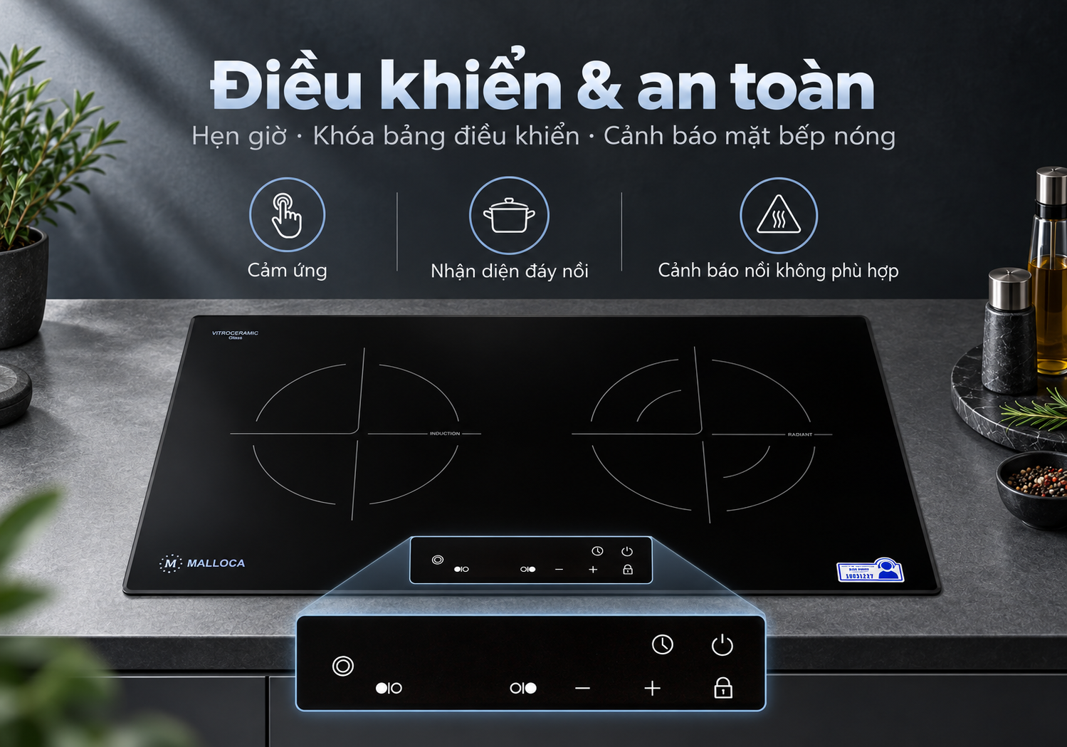 Bếp kết hợp từ và hồng ngoại Malloca MH7311IR