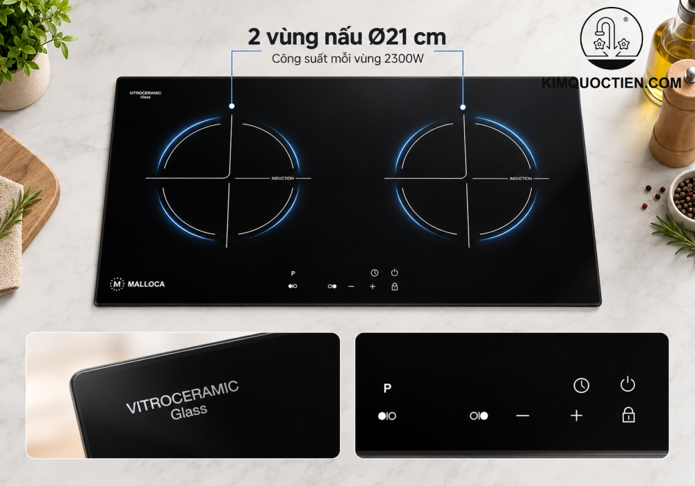 Bếp từ 2 vùng nấu Malloca MH7320I