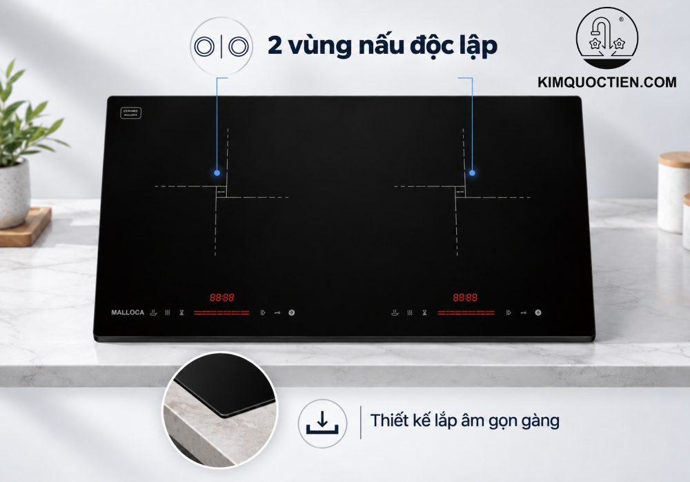 Bếp từ 2 vùng nấu Malloca MIH02ECO