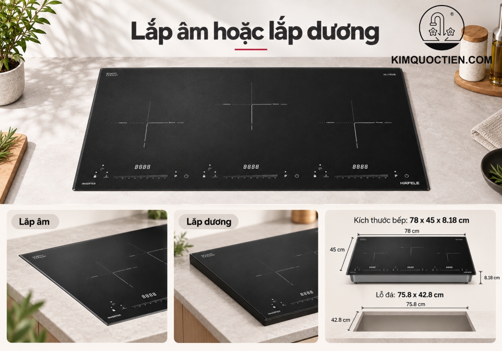 Bếp từ 3 vùng nấu lắp âm Hafele HC-I7834B (536.61.719)