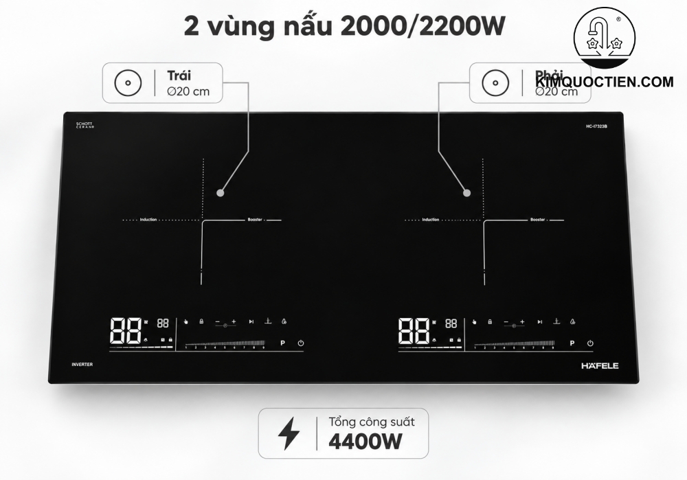 Bếp từ đôi âm Hafele HC-I7323B (536.61.886)
