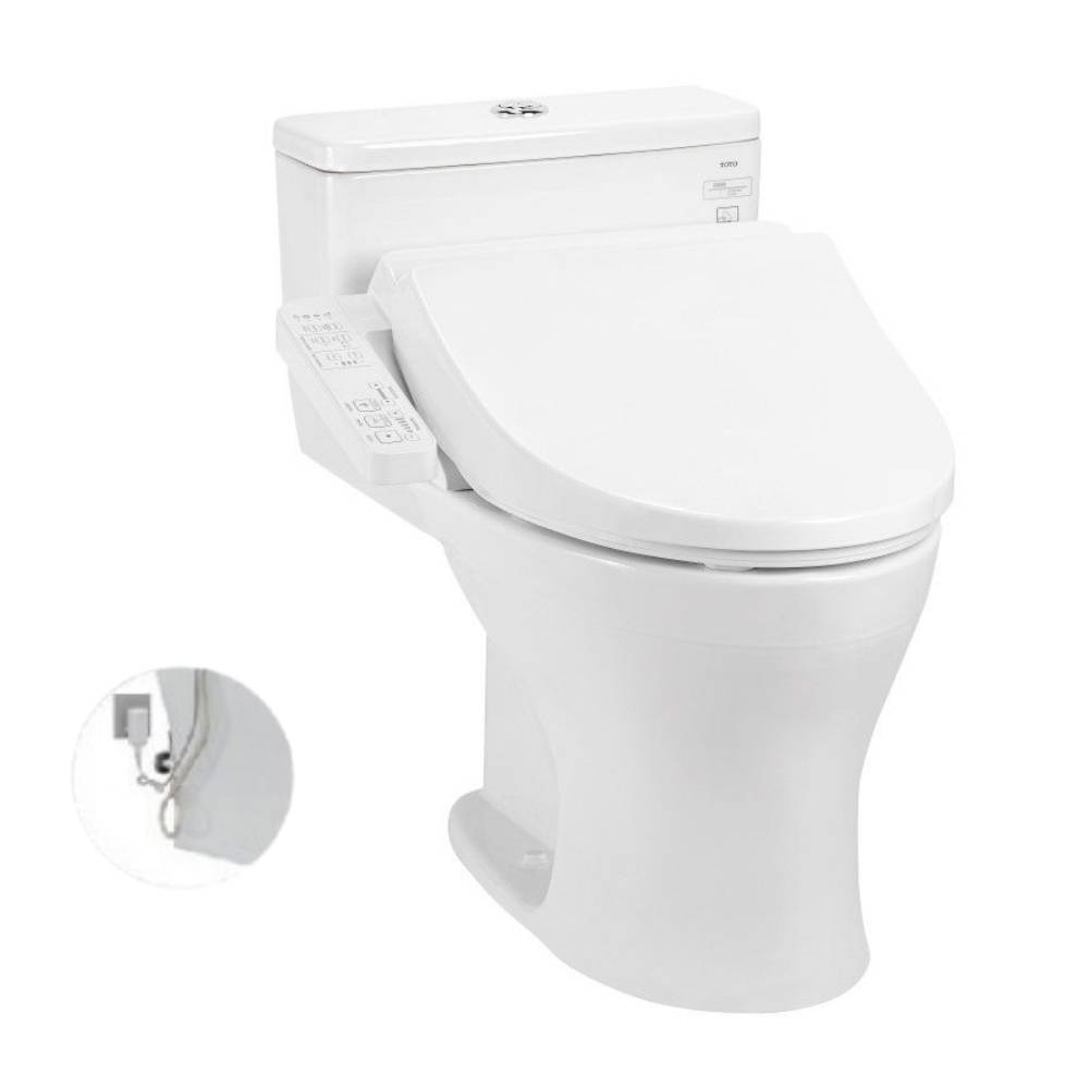Bồn cầu 1 khối TOTO MS855DW18 nắp rửa điện tử WASHLET C2 cơ bản TCF23710AAA