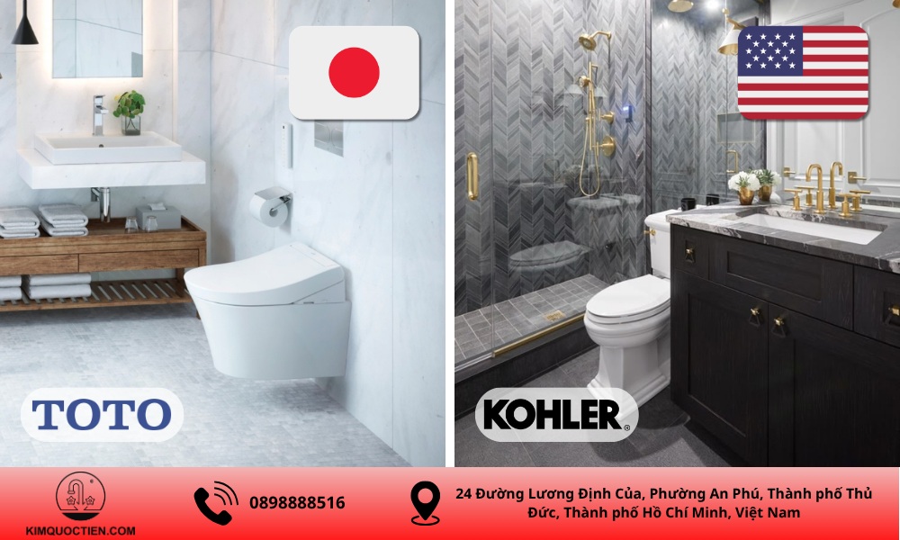 So sánh thiết bị vệ sinh TOTO và thiết bị vệ sinh KOHLER