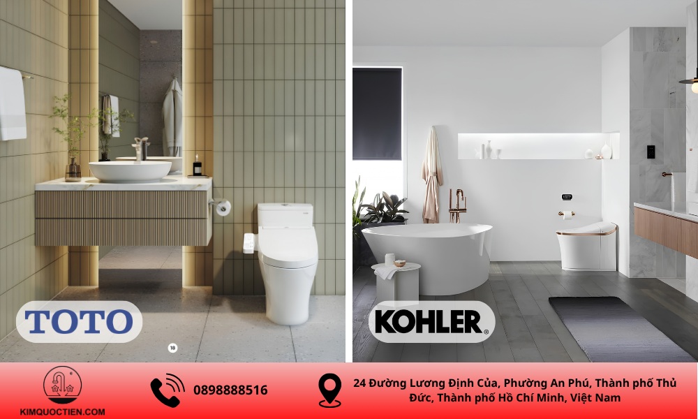 So sánh thiết bị vệ sinh TOTO và thiết bị vệ sinh KOHLER